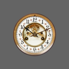 Waterbury Open Escapement Horseshoe Clock Movement Front With Dial